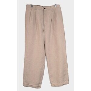 EUC Vtg Brooks Brothers Opaque Beach Wedding Resort 100% Linen Trouser 34x30